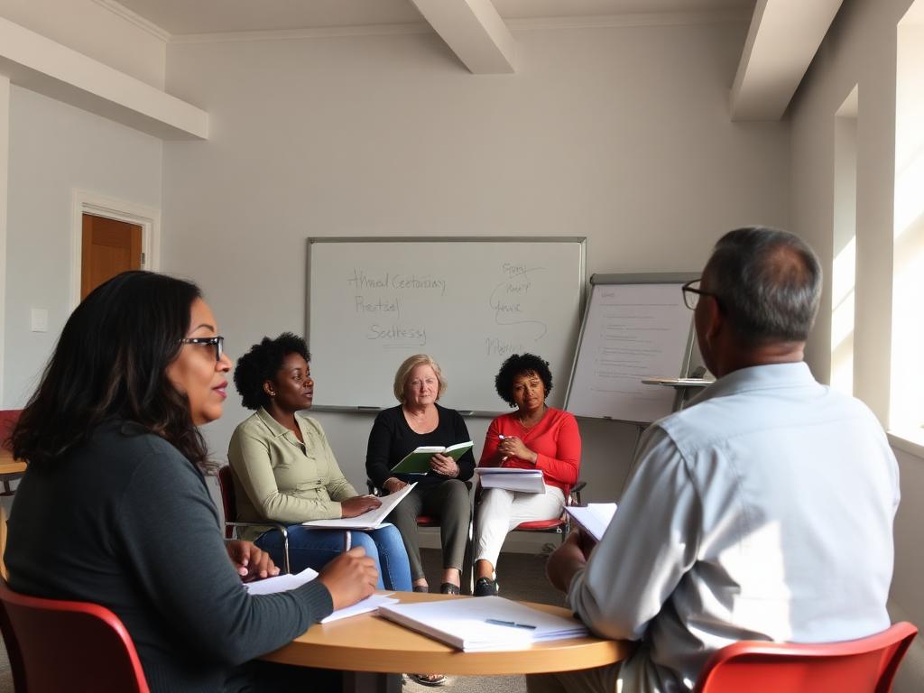 Residents attending a financial literacy and job readiness workshop